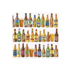 Caspari Tailgates|Cocktail Party|99 Bottles Paper Cocktail Napkins - 20 Per Package