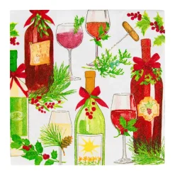 Caspari Christmas Napkins|Paper Cocktail Napkins|A Christmas Toast Cocktail Napkins - 20 Per Package