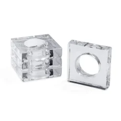 Caspari Graduation Celebration|Engagement Party|Acrylic Napkin Rings in Crystal Clear - Set of 4 Napkin Rings