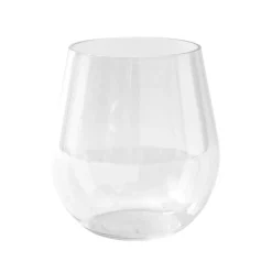 Caspari Graduation Celebration|Baby Shower|Acrylic 18.5oz Stemless Wine Glass in Crystal Clear - 1 Each