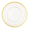 Caspari Engagement Party|Bridal Shower|Acrylic Plate Charger in Clear with Gold Rim - 4 Each