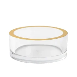 Caspari Tailgates|Cocktail Party|Acrylic Wine Bottle Coaster in Clear with Gold Rim - 1 Each