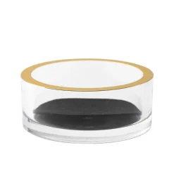 Caspari Tailgates|Cocktail Party|Acrylic Wine Bottle Coaster in Clear with Gold Rim - 1 Each