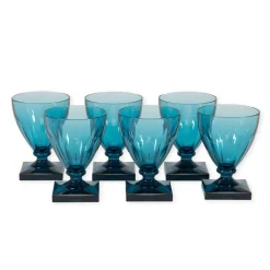 Caspari Bar Tools & Acrylic Barware|Acrylic Drinkware|Acrylic Wine Goblet in Turquoise - 8.5oz