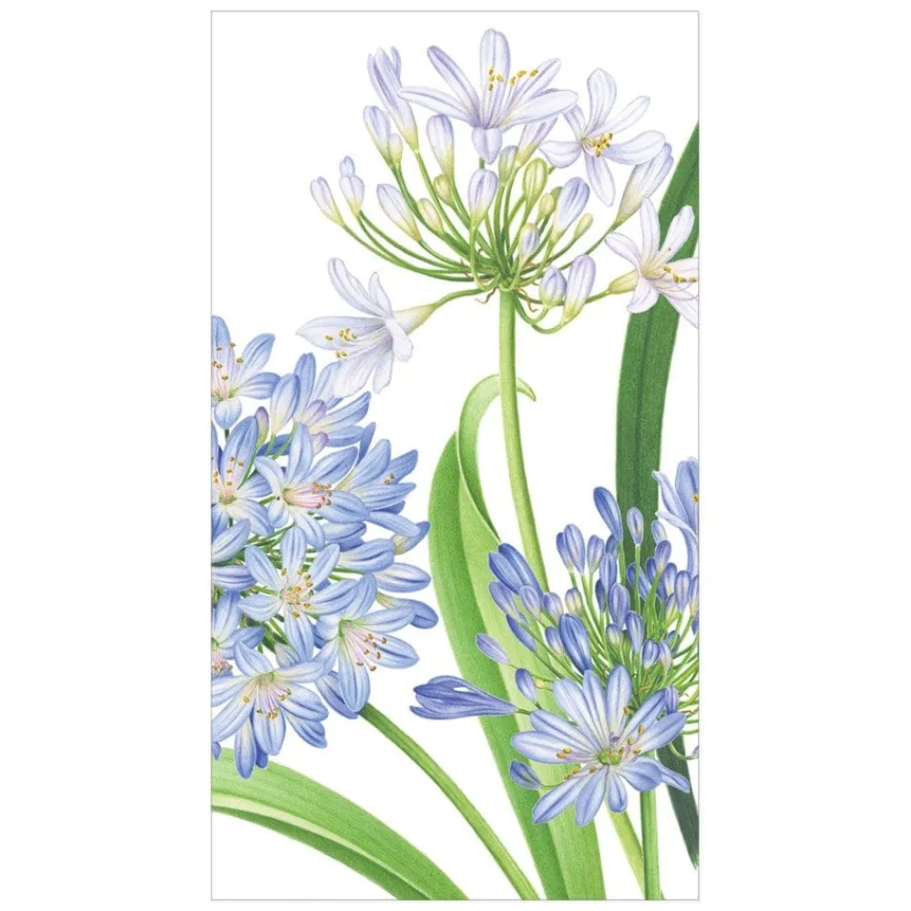 Caspari Paper Guest Towels|Agapanthus Garden Paper Guest Towel Napkins - 15 Per Package