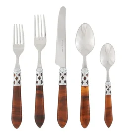 Vietri Baby Shower|Flatware|Aladdin Antique Tortoiseshell Five-Piece Place setting