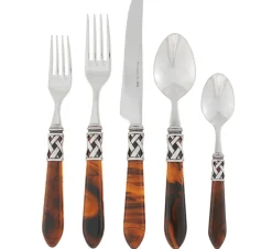Vietri Baby Shower|Flatware|Aladdin Antique Tortoiseshell Five-Piece Place setting