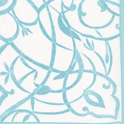 Caspari Engagement Party|Bridal Shower|Algarve Paper Linen Dinner Napkins in Aqua - 12 Per Package