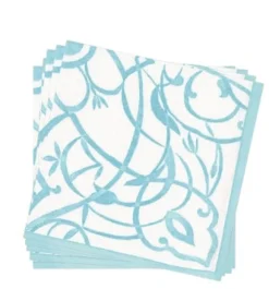 Caspari Engagement Party|Bridal Shower|Algarve Paper Linen Dinner Napkins in Aqua - 12 Per Package
