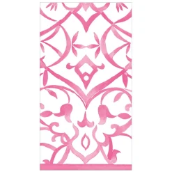 Caspari Bridal Shower|Paper Guest Towels|Algarve Paper Linen Guest Towel Napkins in Fuchsia - 12 Per Package