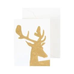 Caspari Christmas Gift Tags & Labels|Gift Tags & Enclosure Cards|Alpine Stag Gift Enclosure Cards - 4 Mini Cards & 4 Envelopes