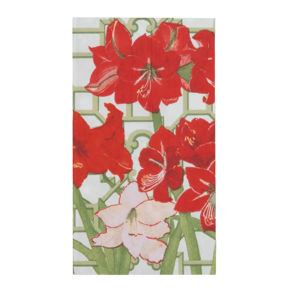Caspari Paper Guest Towels|Amaryllis Conservatory Guest Towels - includes 15 Guest Towels