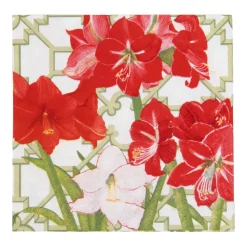 Caspari Paper Luncheon Napkins|Amaryllis Conservatory Luncheon Napkins - includes 20 Luncheon Napkins