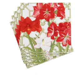 Caspari Paper Luncheon Napkins|Amaryllis Conservatory Luncheon Napkins - includes 20 Luncheon Napkins