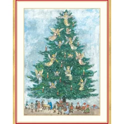 Caspari Christmas And Holiday Cards|Boxed Holiday Cards|Angel Tree and Nativity Scene Classic Boxed Christmas Cards - includes 15 cards & envelopes
