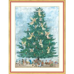 Caspari Christmas And Holiday Cards|Boxed Holiday Cards|Angel Tree and Nativity Scene Classic Boxed Christmas Cards - includes 15 cards & envelopes