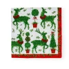 Caspari Christmas Napkins|Paper Luncheon Napkins|Animal Topiaries Paper Luncheon Napkins - 20 Per Package