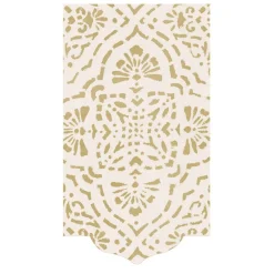 Caspari Christmas Napkins|Engagement Party|Annika Die-Cut Paper Linen Guest Towel Napkins in Ivory & Gold - 12 Per Package