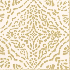 Caspari Christmas Napkins|Annika Paper Linen Dinner Napkins in Ivory & Gold - 12 Per Package