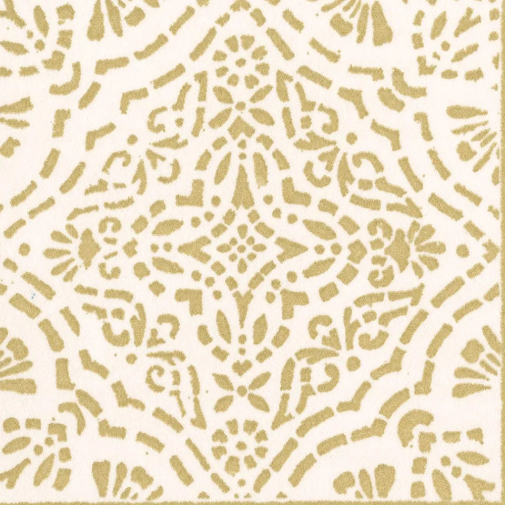 Caspari Christmas Napkins|Annika Paper Linen Dinner Napkins in Ivory & Gold - 12 Per Package