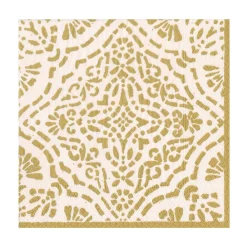 Caspari Christmas Napkins|Engagement Party|Annika Paper Luncheon Napkins in Ivory & Gold - 20 Per Package