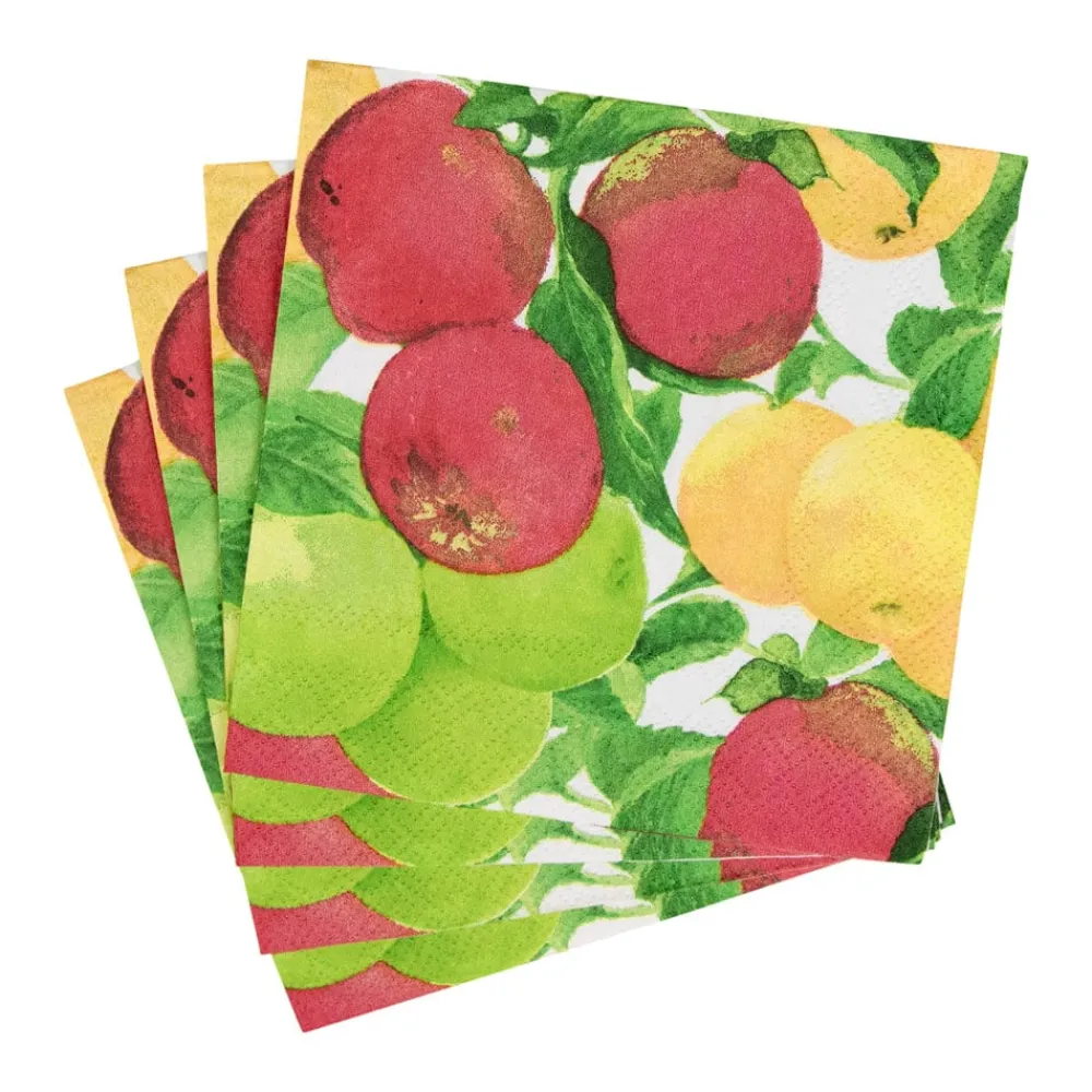 Caspari Paper Cocktail Napkins|Apples Cocktail Napkins - 20 Per Package