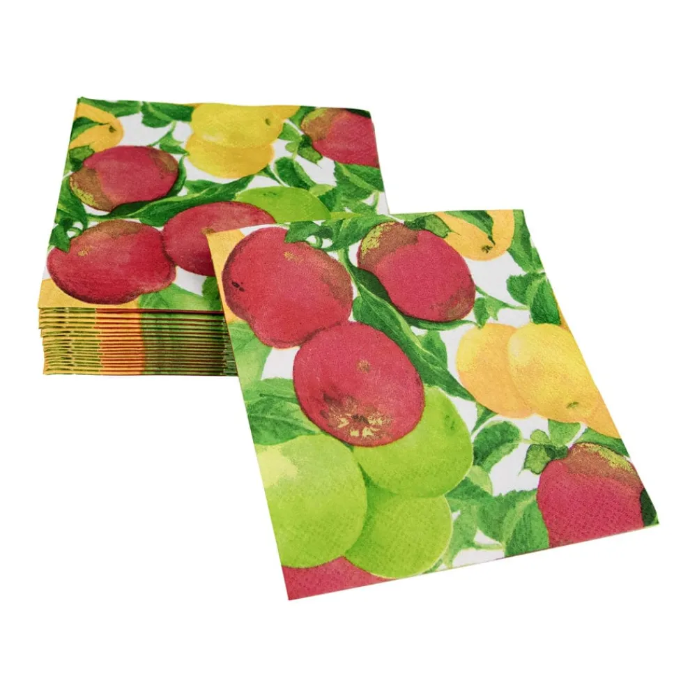 Caspari Paper Cocktail Napkins|Apples Cocktail Napkins - 20 Per Package