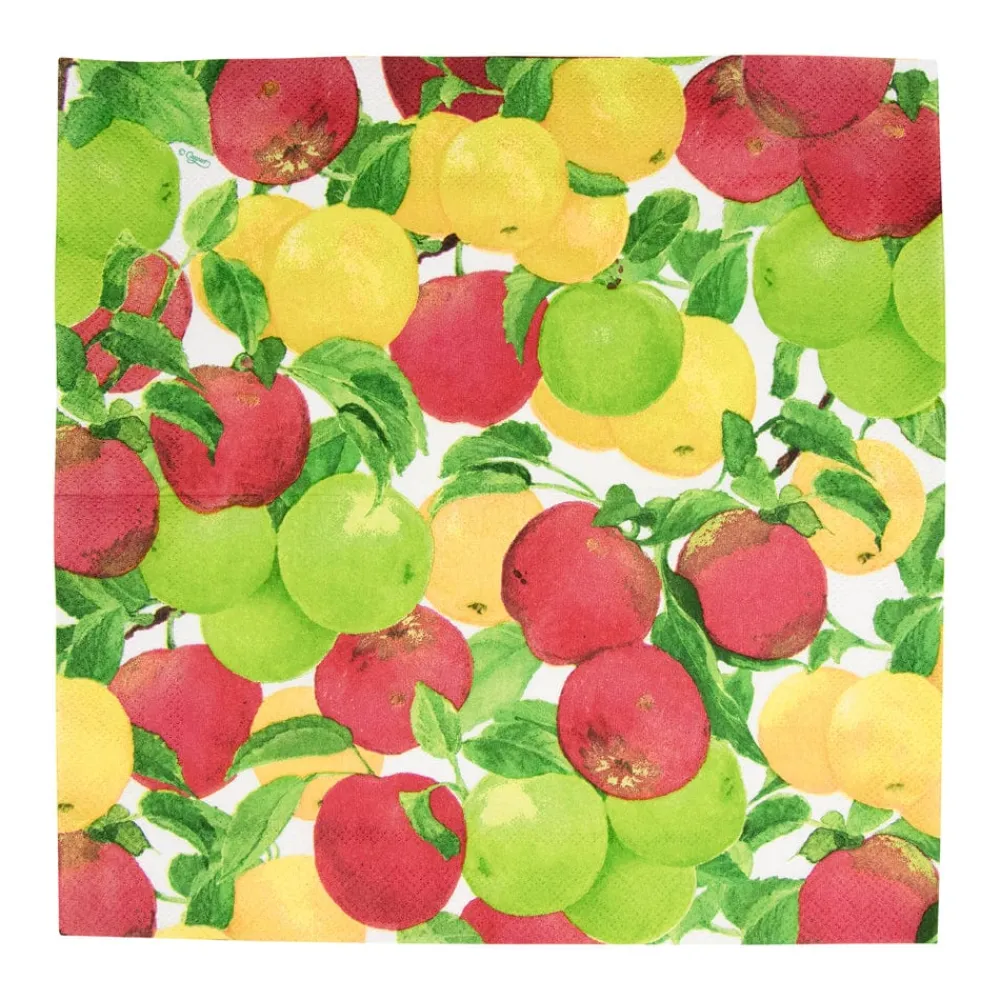 Caspari Paper Cocktail Napkins|Apples Cocktail Napkins - 20 Per Package