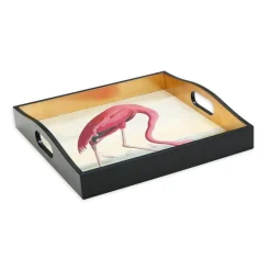 Caspari Lacquerware|Mother'S Day|Audubon Birds Flamingo Lacquer Square Tray - 1 Each