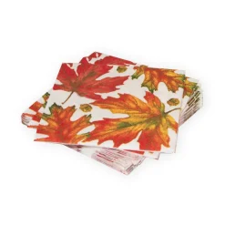 Caspari Paper Cocktail Napkins|Autumn Hues White Cocktail Napkins - 20 Per Package