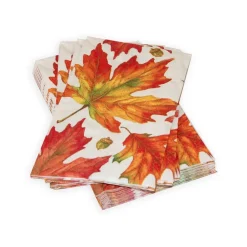 Caspari Paper Guest Towels|Autumn Hues White Guest Towel Napkins - 15 Per Package
