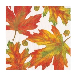 Caspari Paper Luncheon Napkins|Autumn Hues White Luncheon Napkins - 20 Per Package