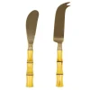 Caspari Bar Tools & Acrylic Barware|Serving Utensils|Bamboo Handle Cheese Knife & Spreader