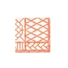 Caspari Paper Cocktail Napkins|Bamboo Screen Coral Paper Linen Cocktail Napkins - 15 Per Package