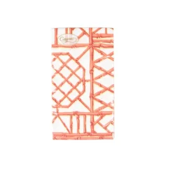 Caspari Paper Guest Towels|Bamboo Screen Coral Paper Linen Guest Towel Napkins - 12 Per Package