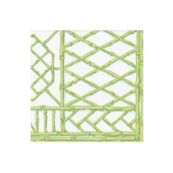 Caspari Boxed Cocktail Napkins|Bamboo Screen Moss Green Paper Linen Boxed Cocktail Napkins - 30 Per Package