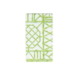 Caspari Paper Guest Towels|Bamboo Screen Moss Green Paper Linen Guest Towel Napkins - 12 Per Package