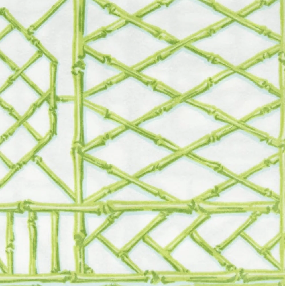 Caspari Paper Dinner Napkins|Bamboo Screen Moss Green Paper Linen Dinner Napkins - 12 Per Package