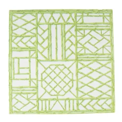 Caspari Paper Dinner Napkins|Bamboo Screen Moss Green Paper Linen Dinner Napkins - 12 Per Package