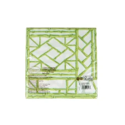 Caspari Paper Dinner Napkins|Bamboo Screen Moss Green Paper Linen Dinner Napkins - 12 Per Package