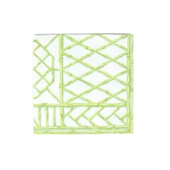 Caspari Paper Luncheon Napkins|Bamboo Screen Moss Green Paper Linen Luncheon Napkins - 15 Per Package