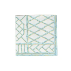 Caspari Paper Dinner Napkins|Goldie|Bamboo Screen Robin's Egg Paper Linen Dinner Napkins - 12 Per Package