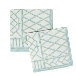 Caspari Paper Dinner Napkins|Goldie|Bamboo Screen Robin's Egg Paper Linen Dinner Napkins - 12 Per Package