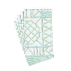 Caspari Paper Guest Towels|Bamboo Screen Robin's Egg Paper Linen Guest Towel Napkins - 12 Per Package