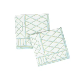 Caspari Paper Luncheon Napkins|Capri|Bamboo Screen Robin's Egg Paper Linen Luncheon Napkins - 15 Per Package