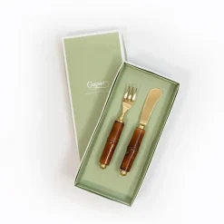 Caspari Serving Utensils|Bamboo Spreader & Hors d'oeuvre Fork - Set of 2
