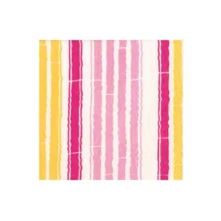 Caspari Paper Cocktail Napkins|Bamboo Stripe Paper Cocktail Napkins in Fuchsia & Pink - 20 per Package