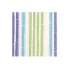 Caspari Paper Cocktail Napkins|Bamboo Stripe Paper Cocktail Napkins in Blue & Green - 20 per Package