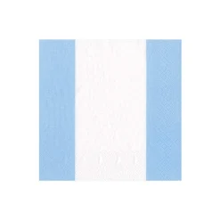 Caspari Birthday|Easter|Bandol Stripe Light Blue Cocktail Napkin - package of 20