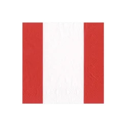 Caspari Birthday|Fourth Of July|Bandol Stripe Paper Cocktail Napkins in Red - 20 Per Package